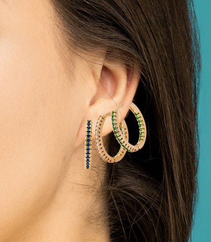 Circle Female Earrings Ear Clip Multicolor Zircon Elegant