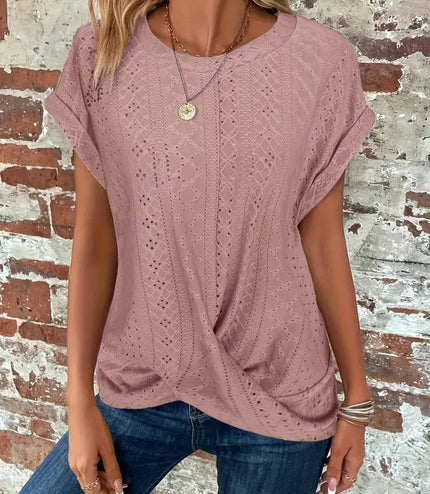 Casual Round Neck Women's Short Sleeved Top