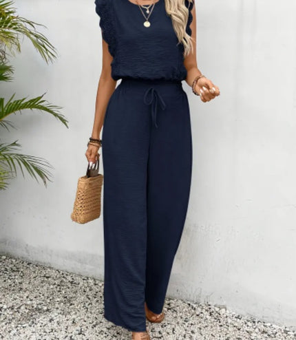 Elegant Exclusive Lace Trim Short Pants Set