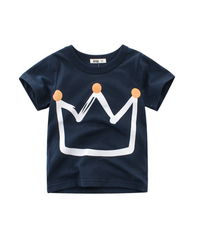 Children's Wear Summer New Korean Children's Boys Cotton T-shirt Men's Treasure In Children's Short Sleeves