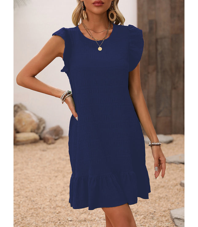Elegant Solid Color Sleeveless Dress Women