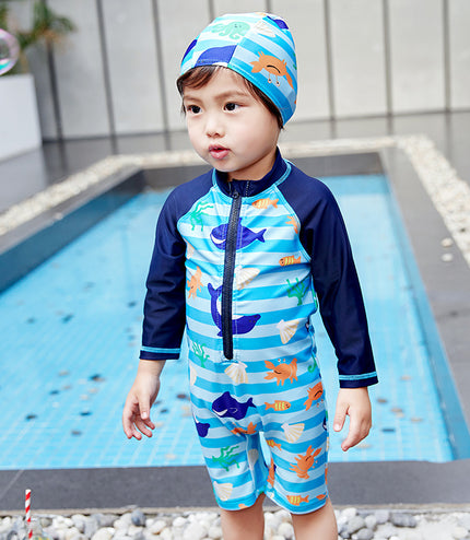 Children's one-piece swimsuit sun protection