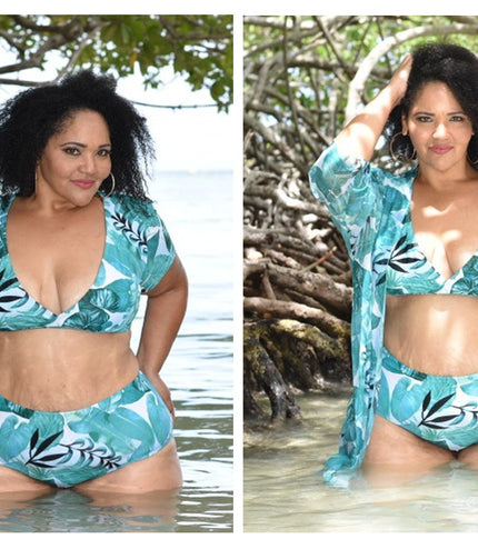 Split swimsuit veil plus size swimsuit