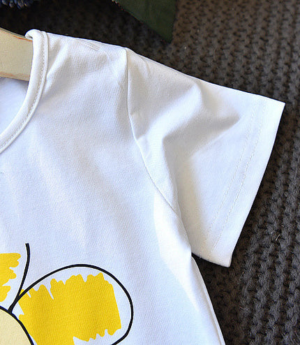 Girls two-piece summer children's clothing girls short-sleeved T-shirt