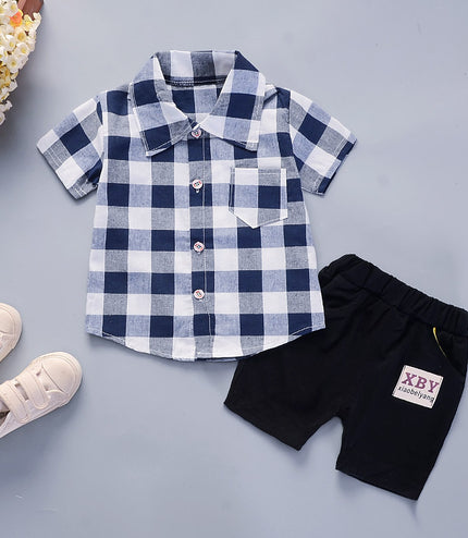 Summer New Children's Clothing Baby Suit Shirt Short Sleeve Two-piece Suit