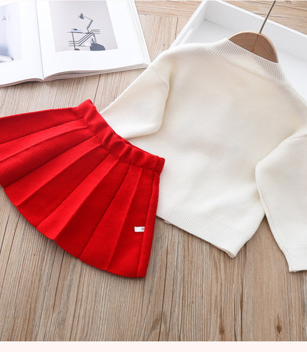 Two-piece Baby Girl Mink Wool Sweater Dress