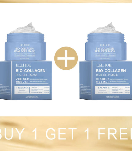 EELHOE Bio Collagen Face Mask Peel off Moisturizing Facial Nicotinamide Smooth Face Skin Deep Cleansing Blackhead Peel off Mask