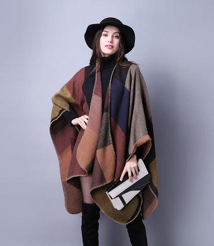 Autumn And Winter Scarf Versatile Lattice Ladies Travel Shawl