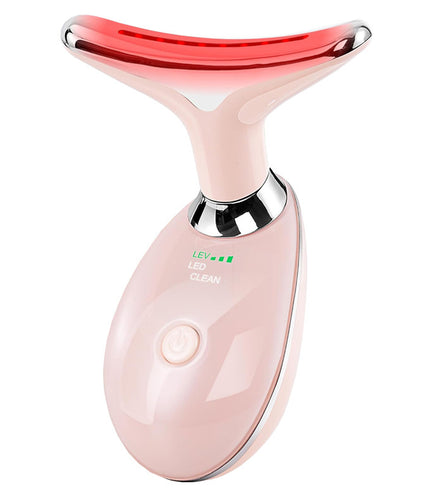 Neck Face Beauty Device Colorful LED Photon Therapy Skin Tighten Reduce Double Chin Anti Wrinkle Remove Lifting Massager