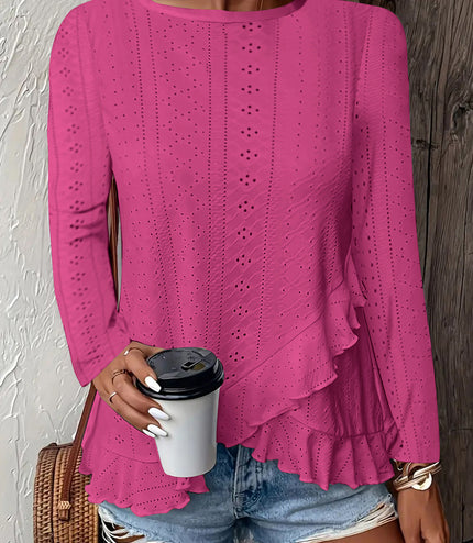 Casual Solid Color Long Sleeve Round Neck
