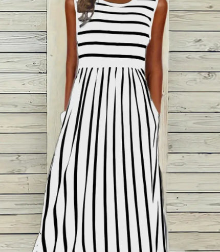 Print Crew Neck Tank Dress