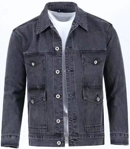 2023 Spring and Autumn New Fashion Trend Solid Color Denim Jacket Men's Casual Loose Comfortable Large Size High Quality Coat