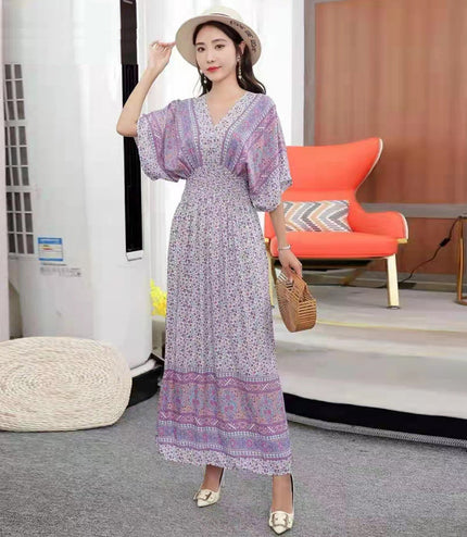 Thai Style Dress With Women's Summer Print