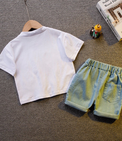 Summer New Cotton Baby Boy And Baby Girl Short-sleeved Shorts Two-piece Set