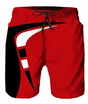 European And American 3D Digital Printing Leisure Irregular Shorts