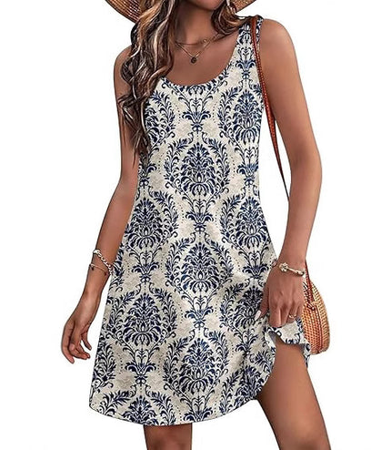 Casual European And American Garden Collar Printing Dress
