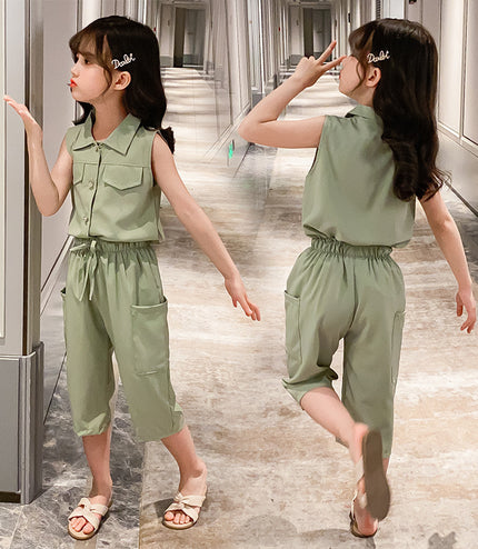 Two-piece Suit Girl Western Style Children Tooling Fashionable Princess