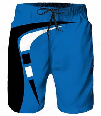 European And American 3D Digital Printing Leisure Irregular Shorts