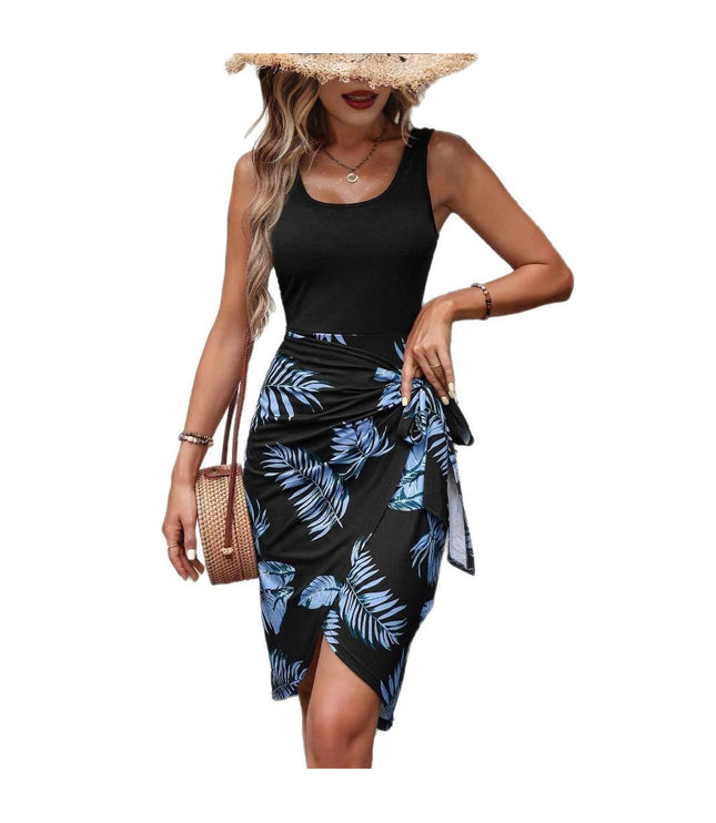 Tropical Printing Maxi Dress