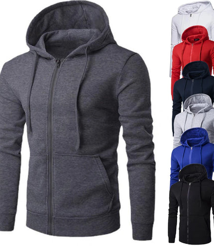 Autumn Men Sweatshirts Long Sleeve Jacket Hoodie Zipper Closure Jacket Male Hoodies Sweatshirt Slim Fit Male Clothing
