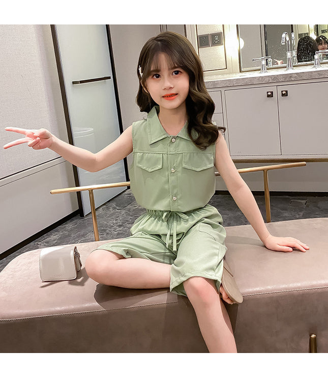 Two-piece Suit Girl Western Style Children Tooling Fashionable Princess
