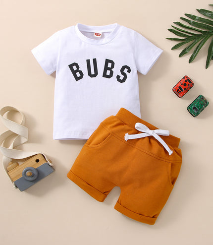 Short Sleeve Suit Boy Letter Printing