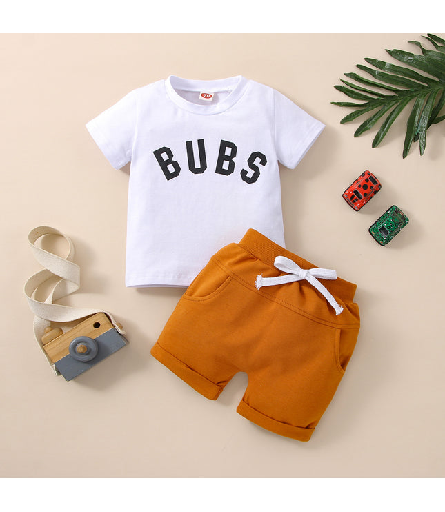 Short Sleeve Suit Boy Letter Printing