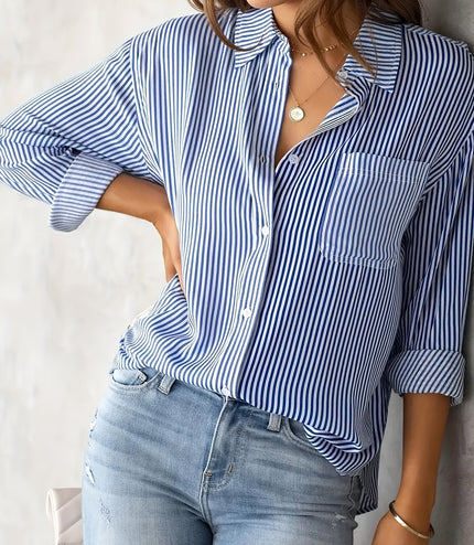 Classic Striped Casual, Business, Versatile Four Seasons Can Wear A Long-sleeved Shirt.