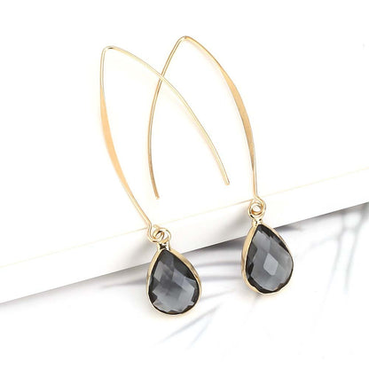 Simple Personality Crystal Water Drop Earrings