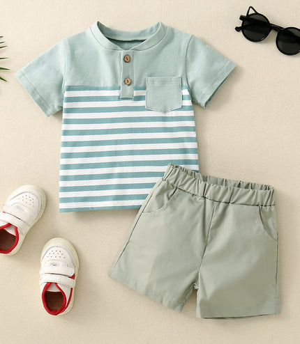 Infant Children Dried Slice Stitching Open Collar Suit