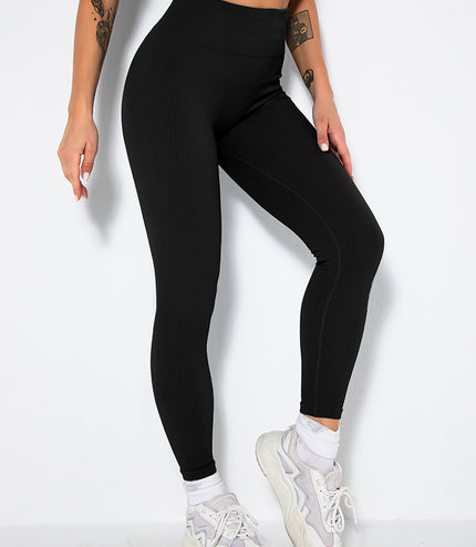 Butt Lifting Yoga Leggings Workout High Waist Tummy Control Ruched Booty Pants, Ribbed Seamless Leggings For Women High Waist Workout Gym Athletic Yoga Pants
