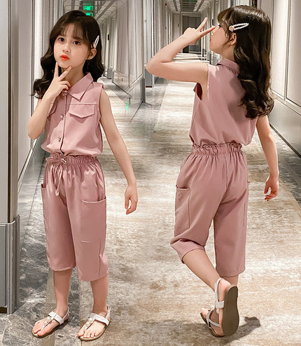 Two-piece Suit Girl Western Style Children Tooling Fashionable Princess