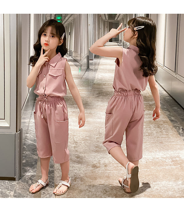 Two-piece Suit Girl Western Style Children Tooling Fashionable Princess