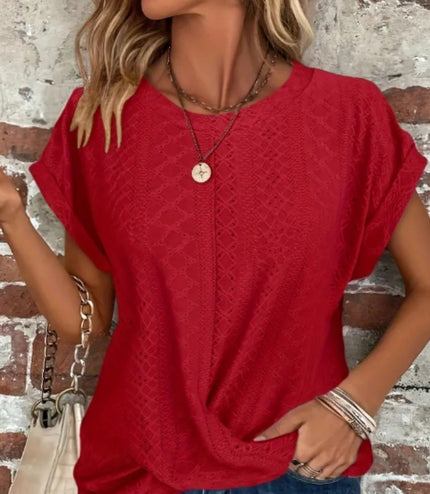 Casual Round Neck Women's Short Sleeved Top