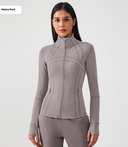 Yoga Sports Jacket Women Elastic Zipper Running Fitness Yoga Jackets