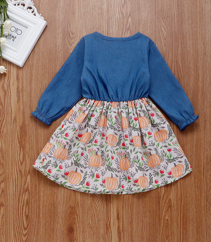 Denim patchwork dress