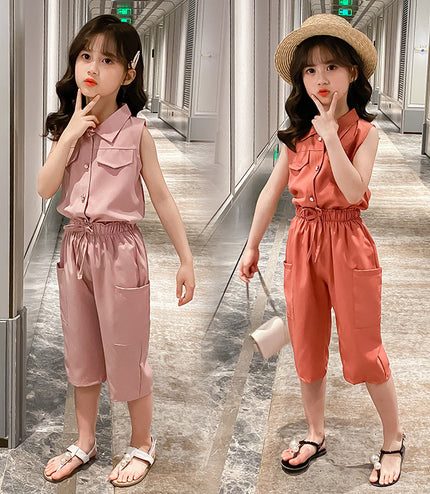 Two-piece Suit Girl Western Style Children Tooling Fashionable Princess