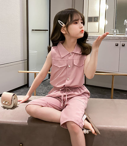 Two-piece Suit Girl Western Style Children Tooling Fashionable Princess