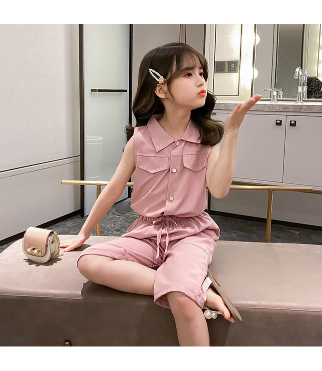 Two-piece Suit Girl Western Style Children Tooling Fashionable Princess