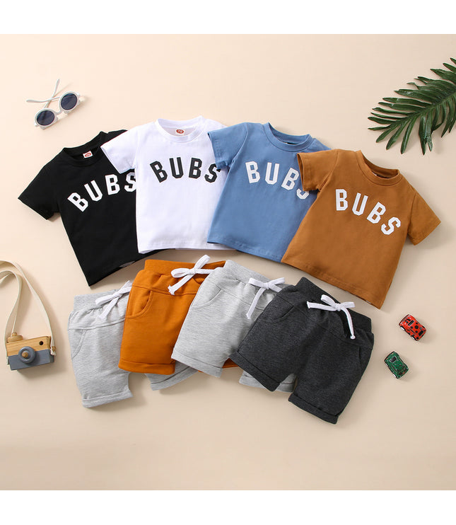 Short Sleeve Suit Boy Letter Printing