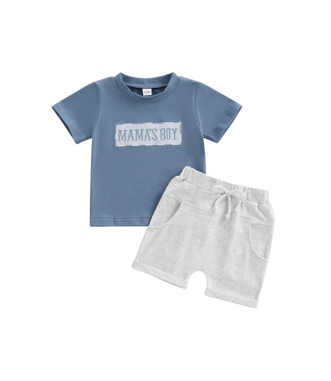 Fashion Personality Boy Letter Short Sleeve Suit