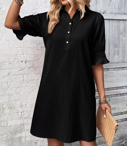 Casual Loose Solid Color Dress