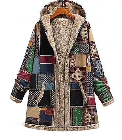 Cotton And Linen Printed Hoodie