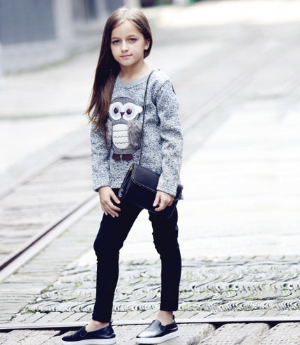 Jacket Coat for Girls Boy Sweatshirts Sweater for Girls Children's Girl Coats Cartoon Owl Clothes for Autumn Winter Fleece Lined