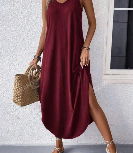 Ladies Lunch Break Solid Color Dress