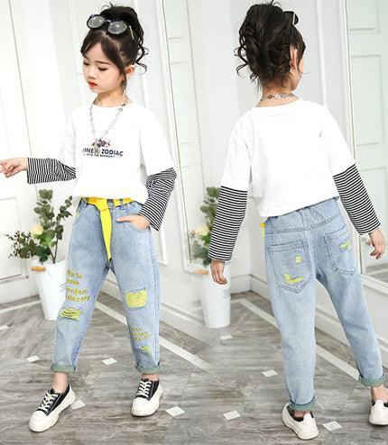 Big Children Loose Children In Spring Beggar Pants