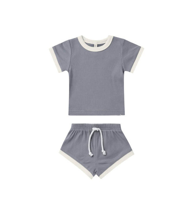 Children's Shorts Sunken Stripe Two-piece Set