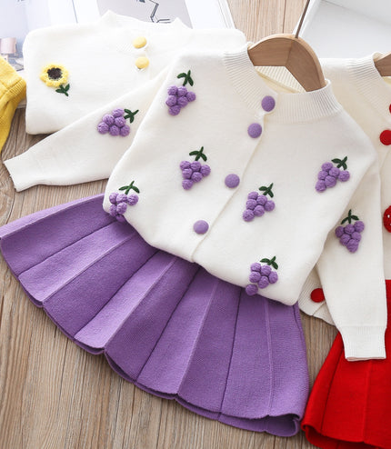 Two-piece Baby Girl Mink Wool Sweater Dress