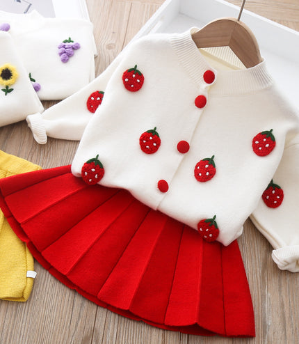 Two-piece Baby Girl Mink Wool Sweater Dress