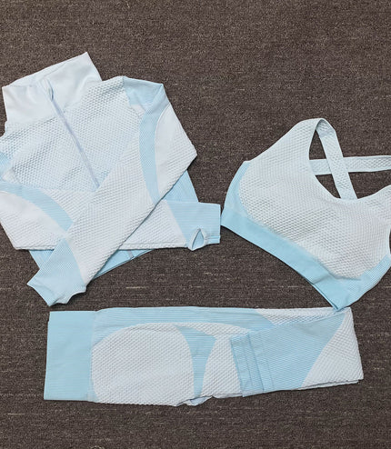 Three-piece Stretch Fitness Pants Sports Yoga Suit